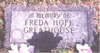 Freda Hope Greathouse tombstone